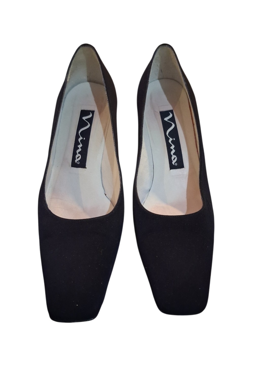 Nina Black Square-Toe Women's Heels